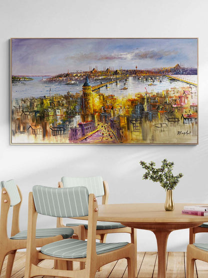 Haliç'in Silüeti Yağlı Boya Tablosu