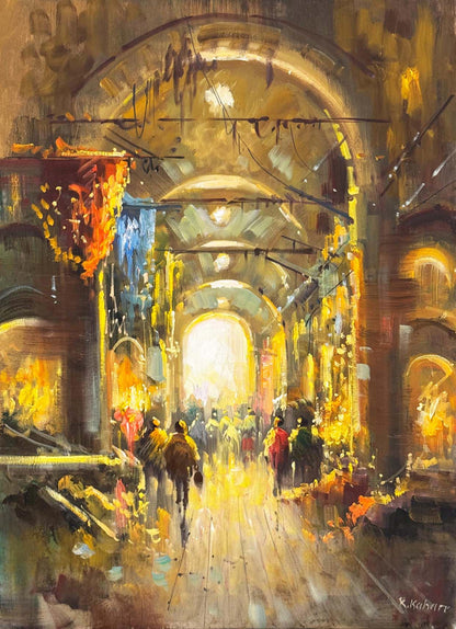 Kemerler İçinde Çarşı Yağlı Boya Tablosu