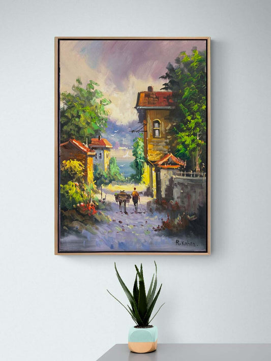 Eski Şehirde Yağlı Boya Tablosu