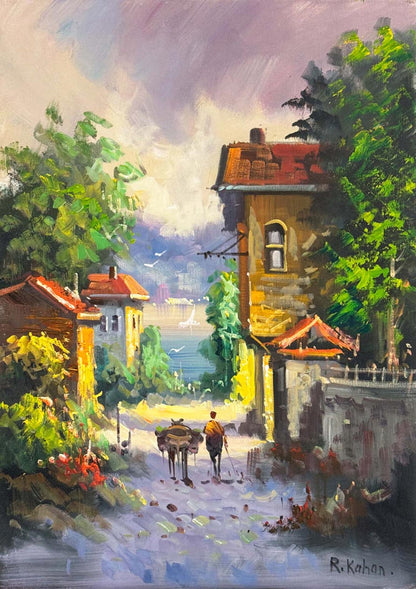 Eski Şehirde Yağlı Boya Tablosu