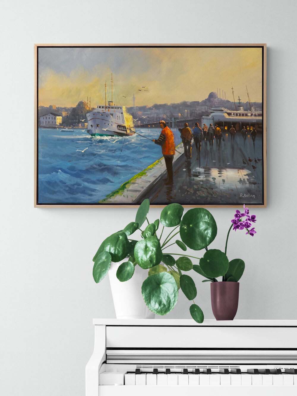 Balıçıların Bekleyişi Yağlı Boya Tablosu