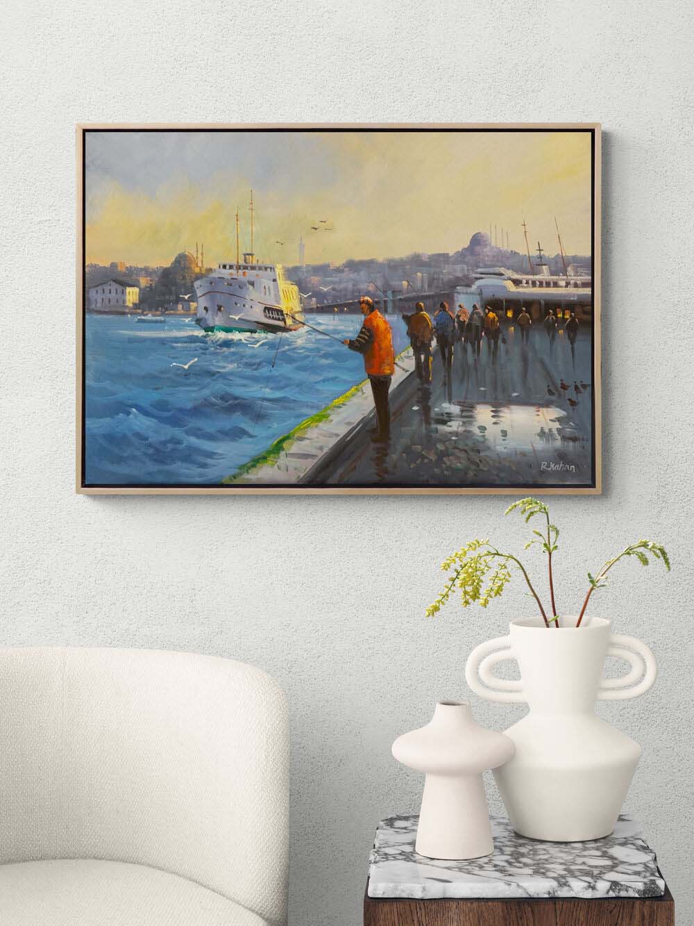 Balıçıların Bekleyişi Yağlı Boya Tablosu