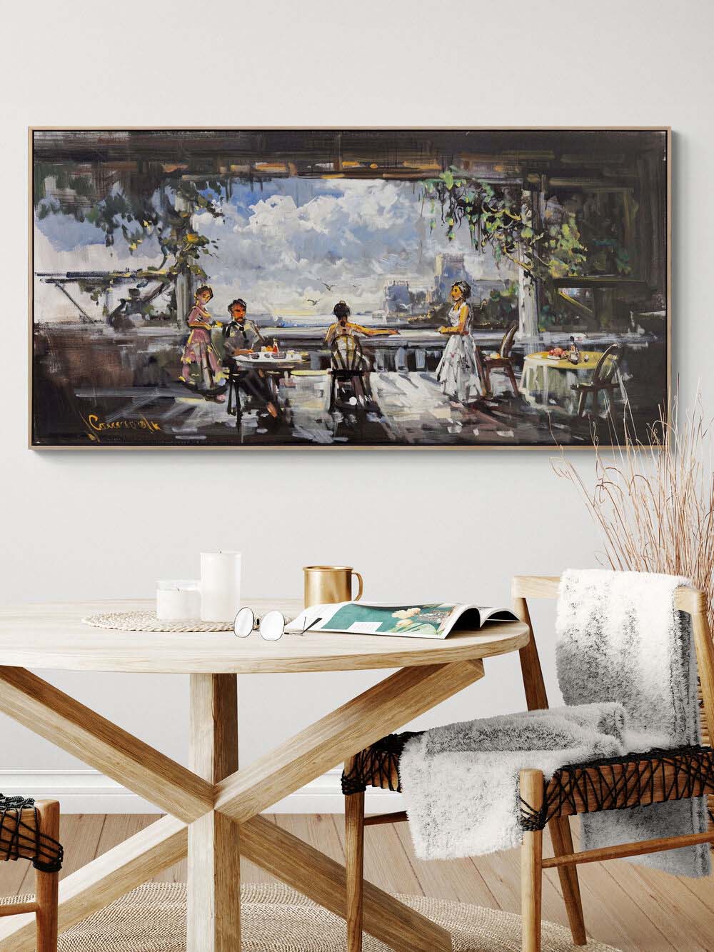 Terastaki Kafe Yağlı Boya Tablosu