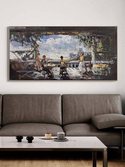 Terastaki Kafe Yağlı Boya Tablosu