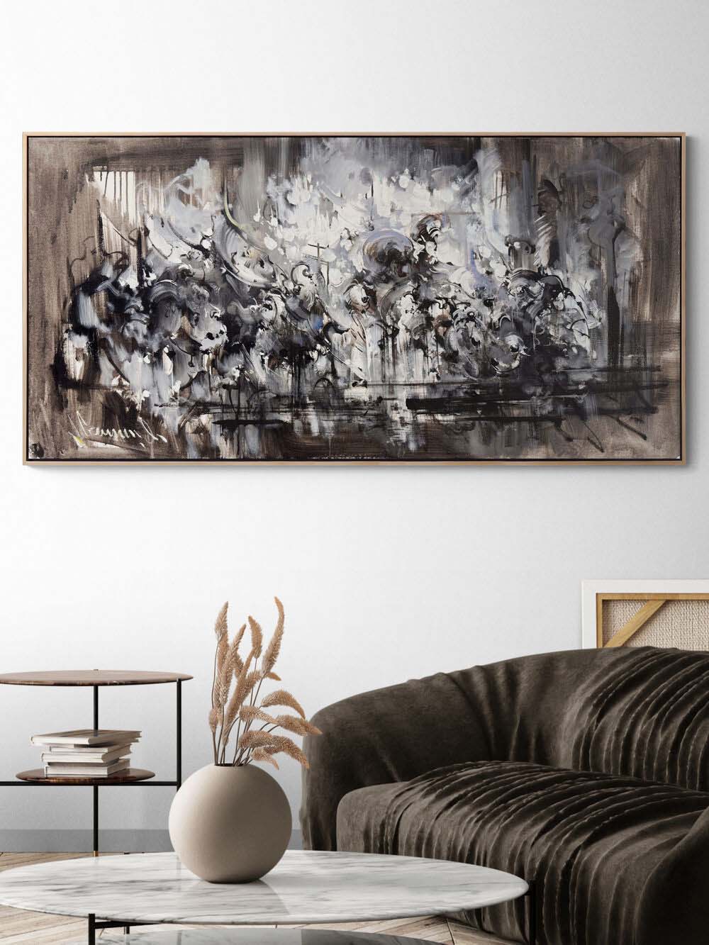 Düşünce Katmanları Yağlı Boya Tablosu