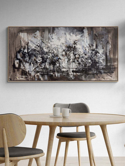 Düşünce Katmanları Yağlı Boya Tablosu