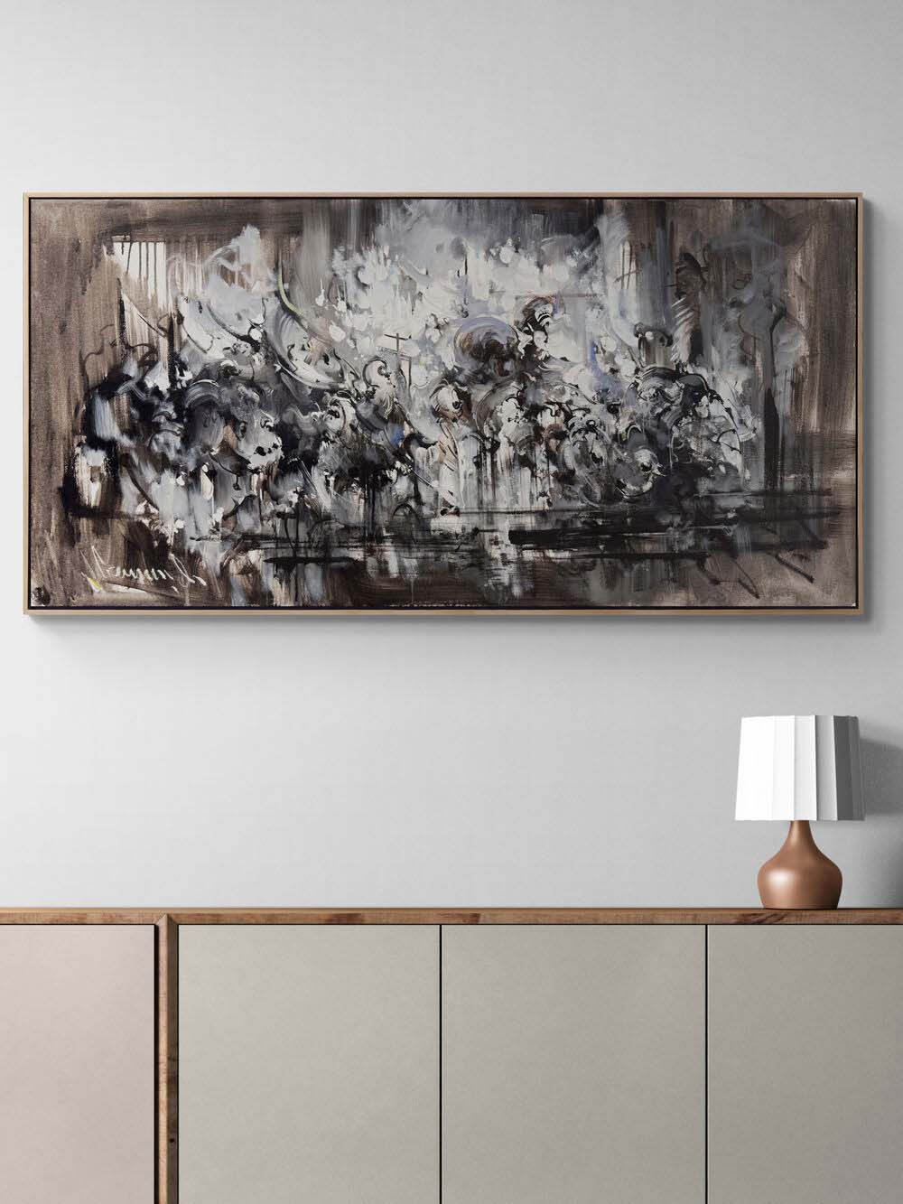 Düşünce Katmanları Yağlı Boya Tablosu