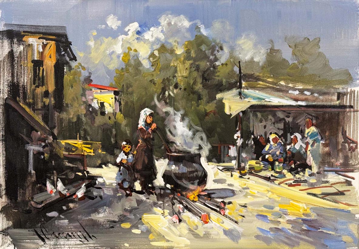 Köyün Bereketi Yağlı Boya Tablosu