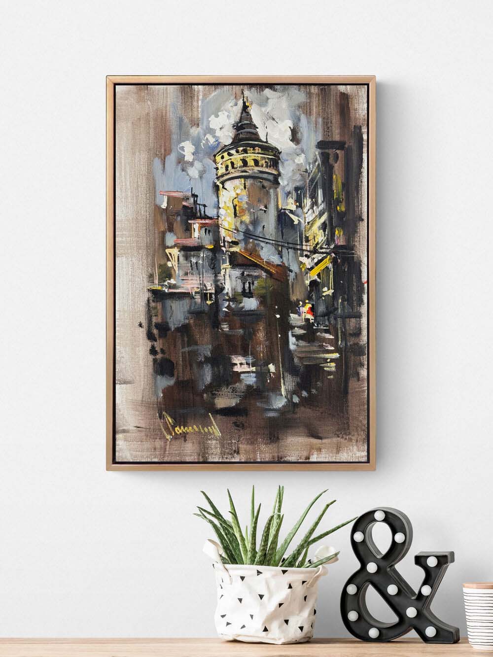 Galata'da Formlar Yağlı Boya Tablosu