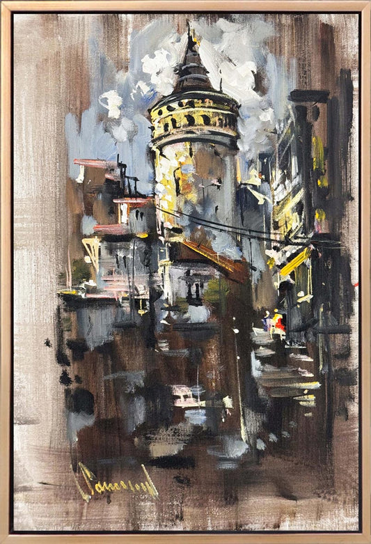 Galata'da Formlar Yağlı Boya Tablosu