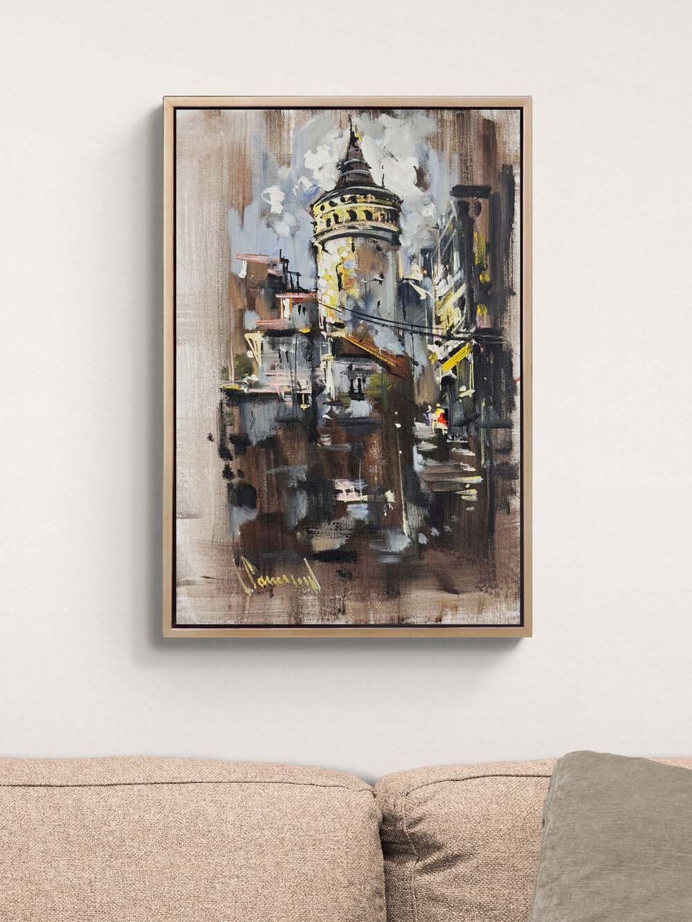 Galata'da Formlar Yağlı Boya Tablosu