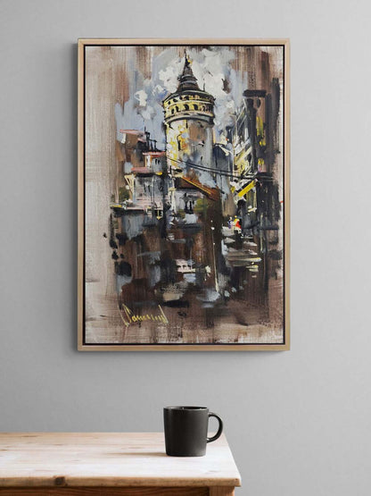 Galata'da Formlar Yağlı Boya Tablosu