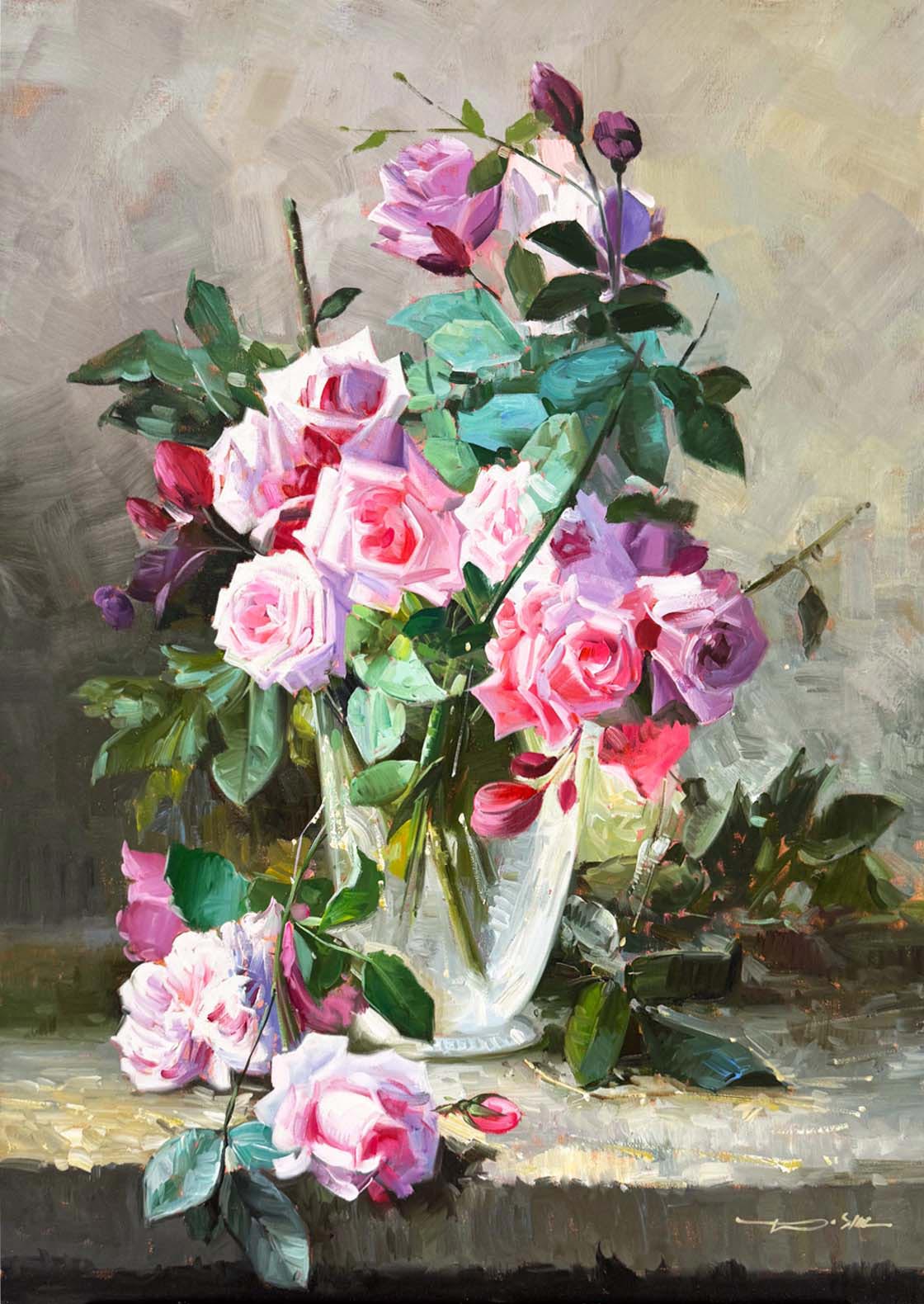 Solmayan Güller Yağlı Boya Tablosu