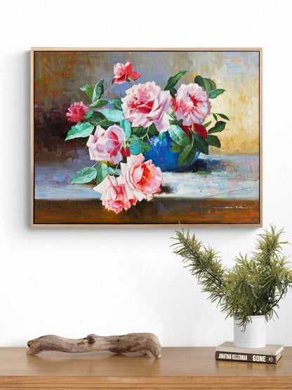 Zamana Karşı Güller Yağlı Boya Tablosu