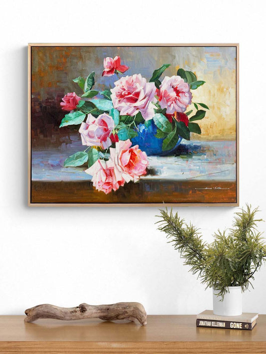 Zamana Karşı Güller Yağlı Boya Tablosu