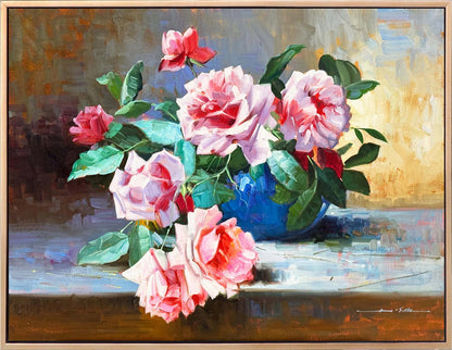 Zamana Karşı Güller Yağlı Boya Tablosu