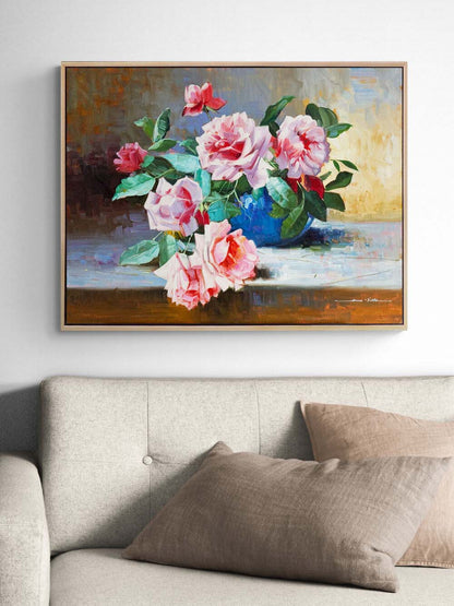 Zamana Karşı Güller Yağlı Boya Tablosu