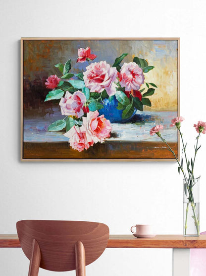 Zamana Karşı Güller Yağlı Boya Tablosu