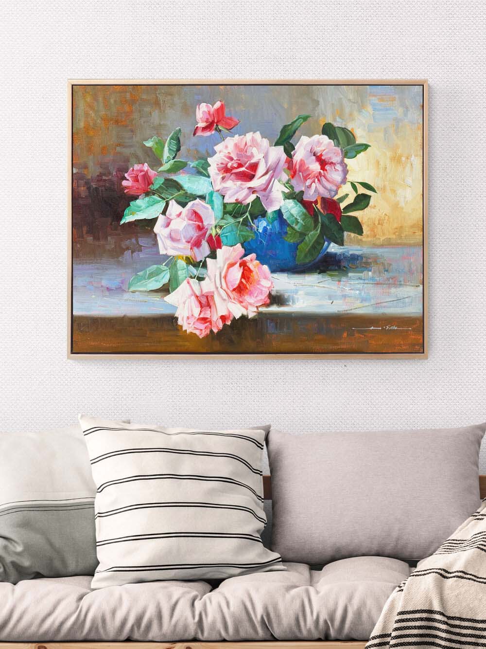 Zamana Karşı Güller Yağlı Boya Tablosu