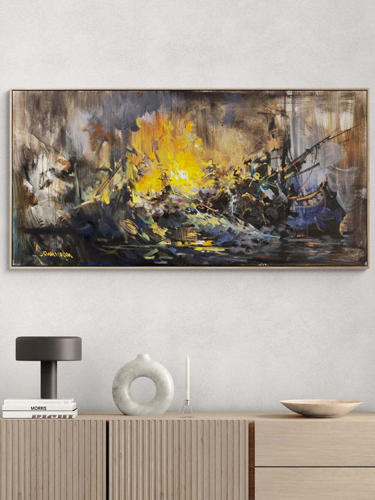 Dalgalara Direniş Yağlı Boya Tablosu