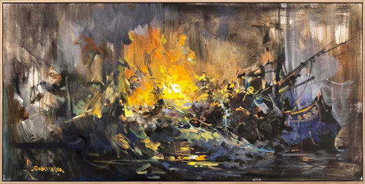 Dalgalara Direniş Yağlı Boya Tablosu