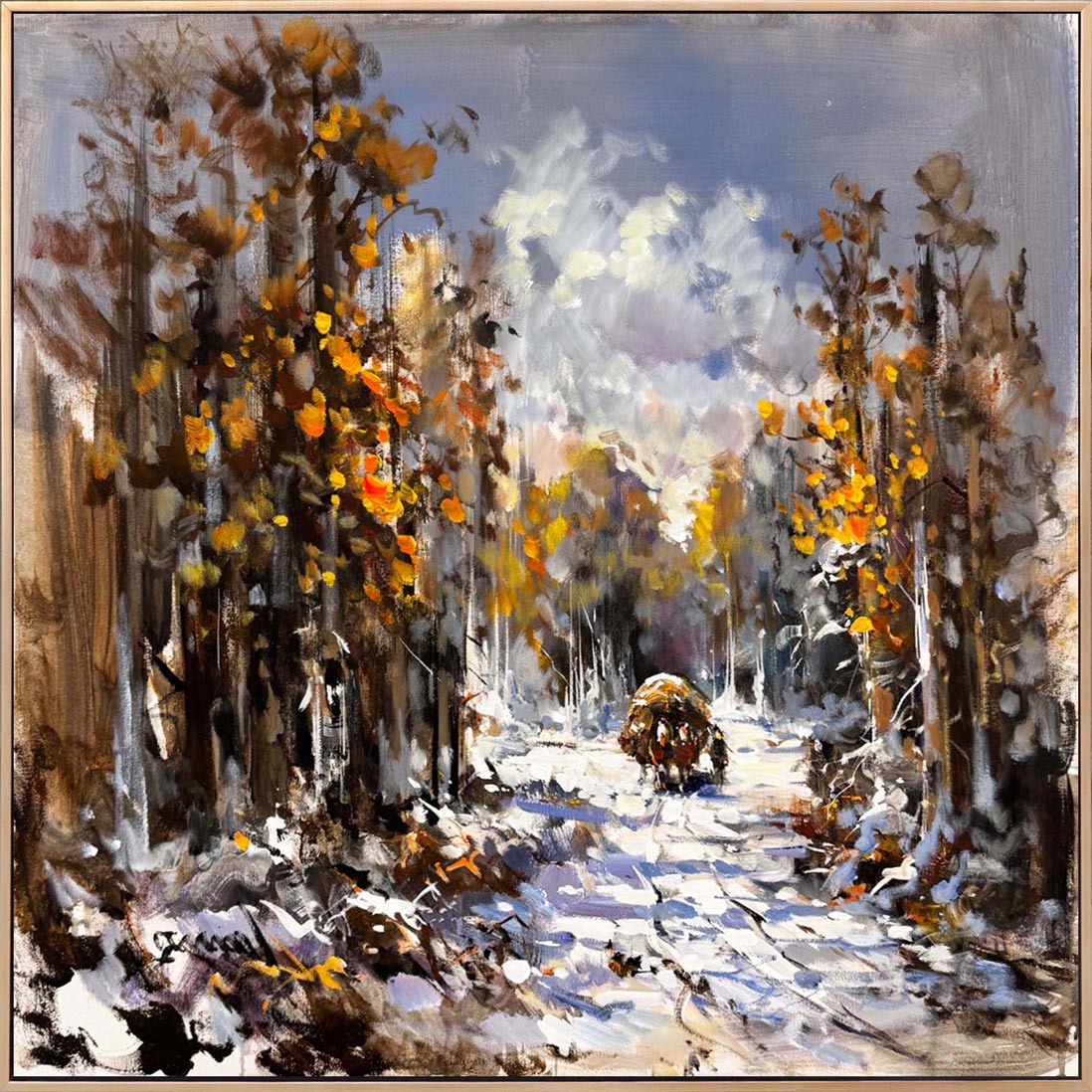 Kış Mevsimi Göç Yağlı Boya Tablosu