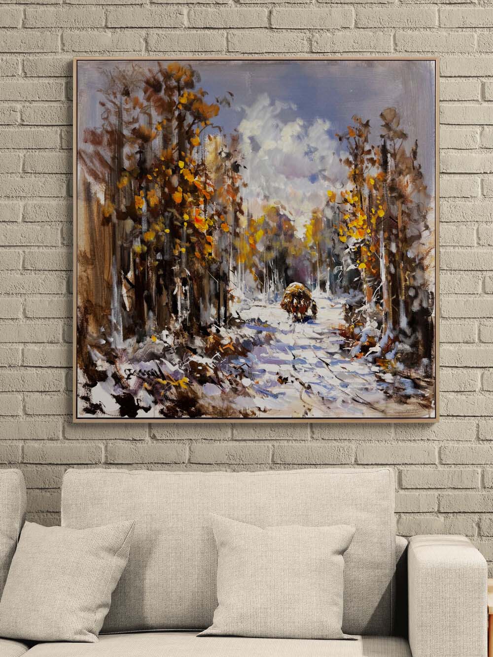 Kış Mevsimi Göç Yağlı Boya Tablosu