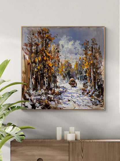 Kış Mevsimi Göç Yağlı Boya Tablosu