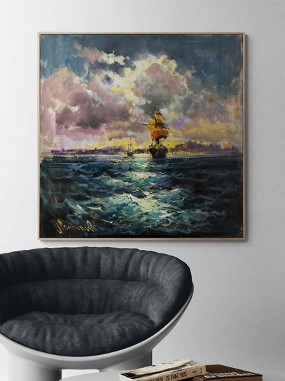 Eski Bir Deniz Destanı Yağlı Boya Tablosu