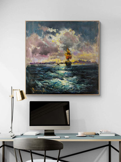 Eski Bir Deniz Destanı Yağlı Boya Tablosu