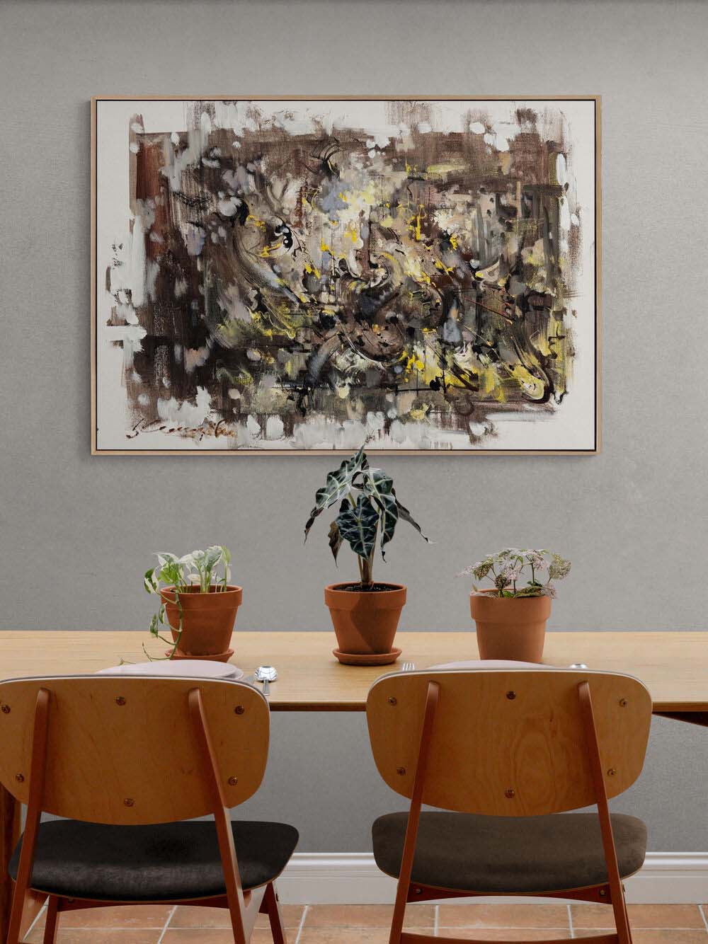 Kaosun Ortasında Yağlı Boya Tablosu