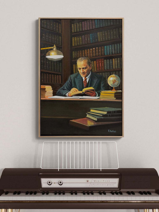 Başöğretmen Atatürk Yağlı Boya Tablosu