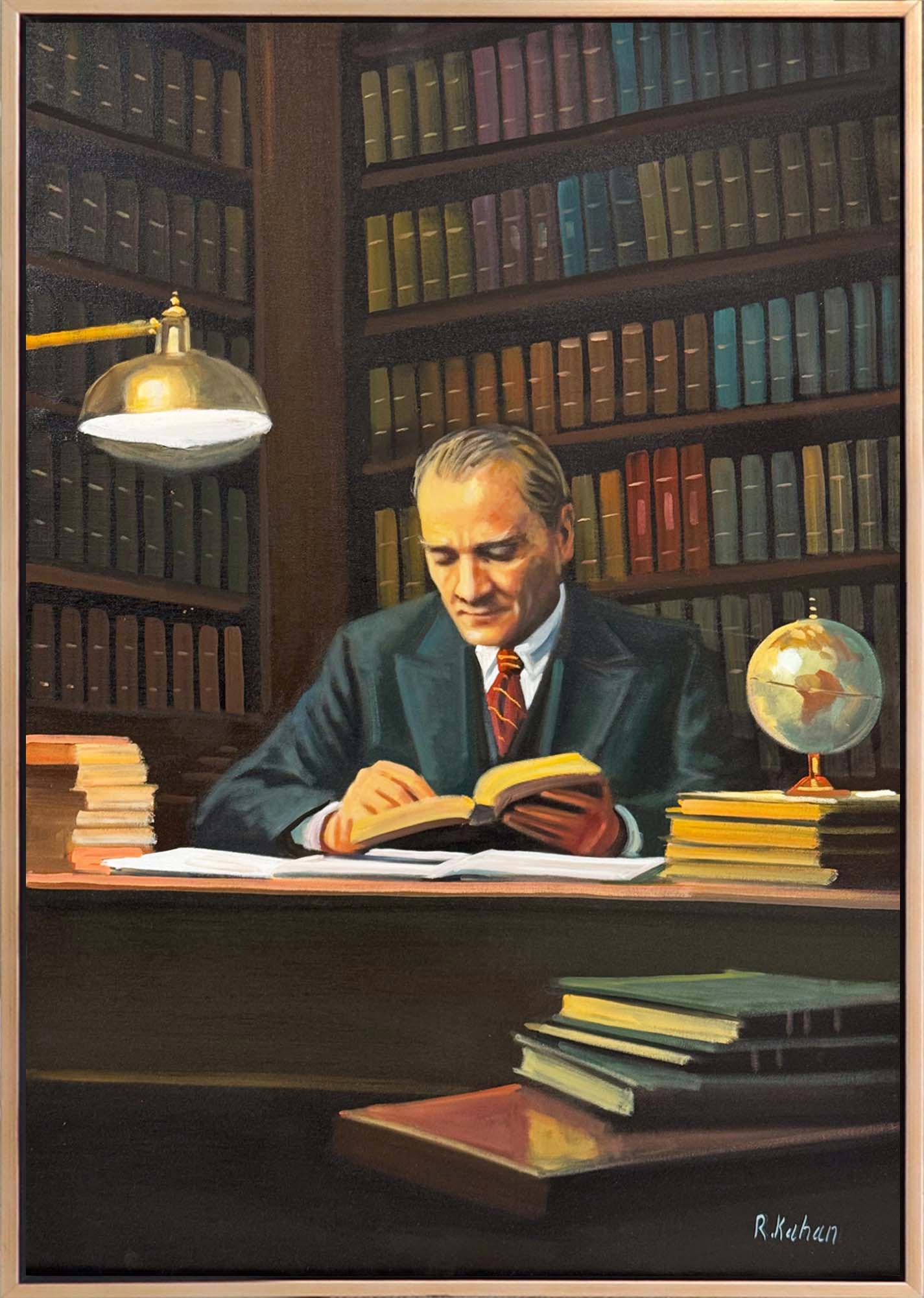 Başöğretmen Atatürk Yağlı Boya Tablosu