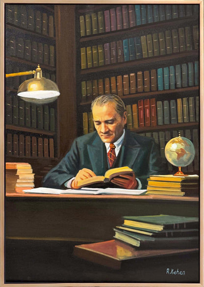 Başöğretmen Atatürk Yağlı Boya Tablosu