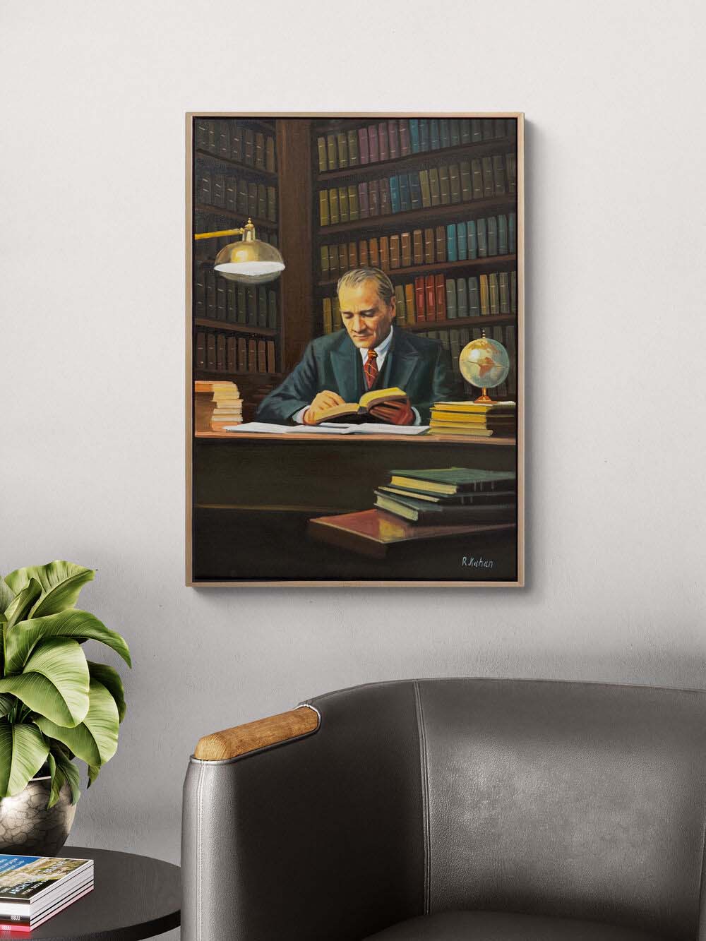 Başöğretmen Atatürk Yağlı Boya Tablosu