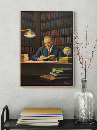 Başöğretmen Atatürk Yağlı Boya Tablosu