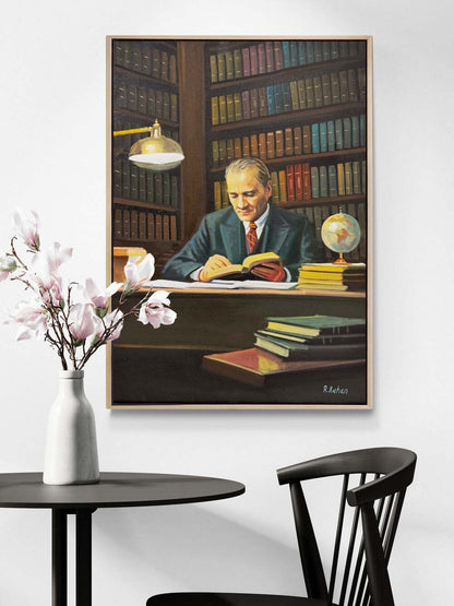 Başöğretmen Atatürk Yağlı Boya Tablosu
