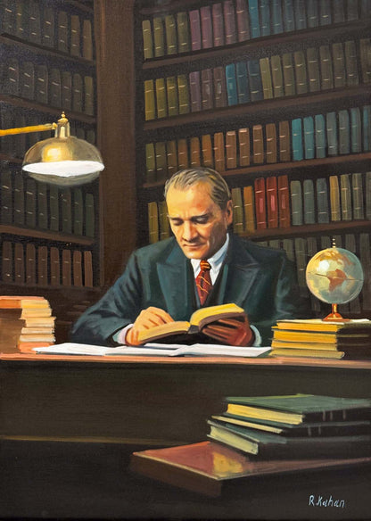 Başöğretmen Atatürk Yağlı Boya Tablosu