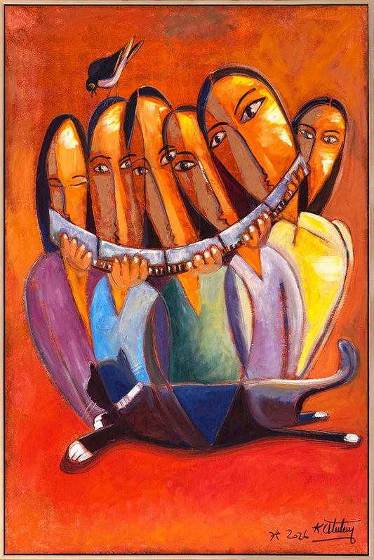 Katmanlı Hikayeler Yağlı Boya Tablosu