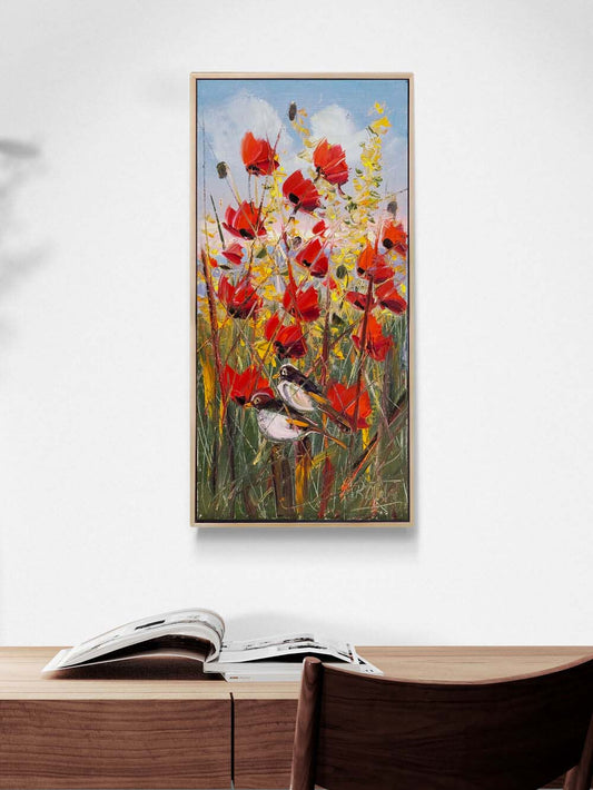 Kır Çiçeklerinin Ritmi Yağlı Boya Tablosu