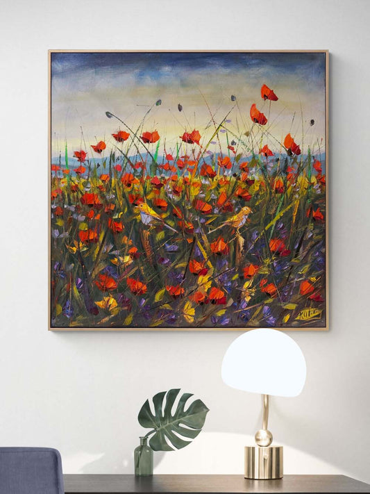 Ekinlerin Misafirleri Yağlı Boya Tablosu