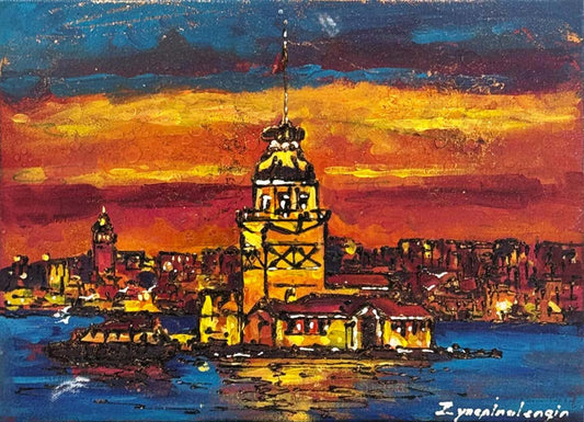 Sırlı Kız Kulesi Yağlı Boya Tablosu