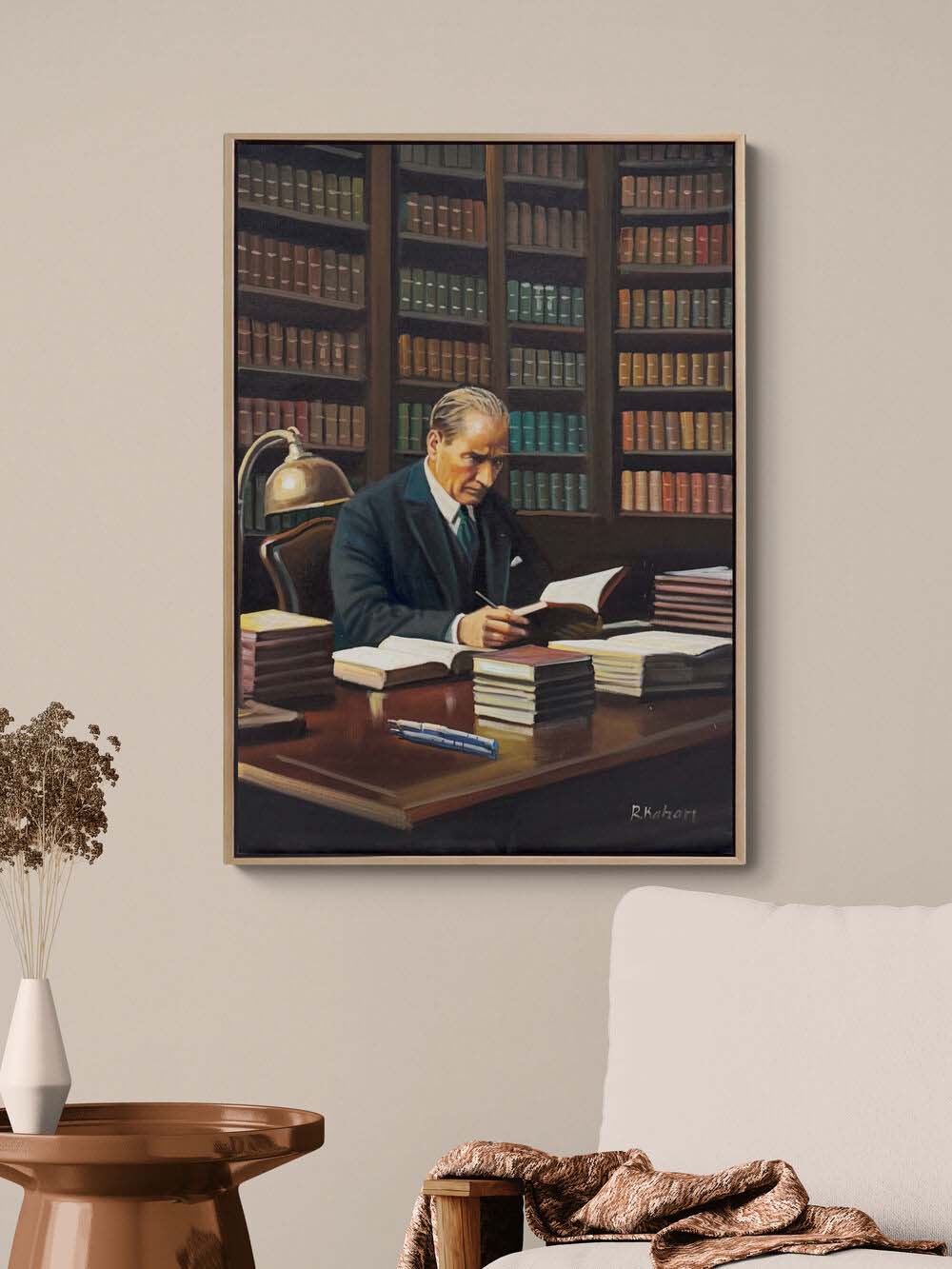 Mustafa Kemal Fikirleri Yağlı Boya Tablosu Simurg Sanatevi