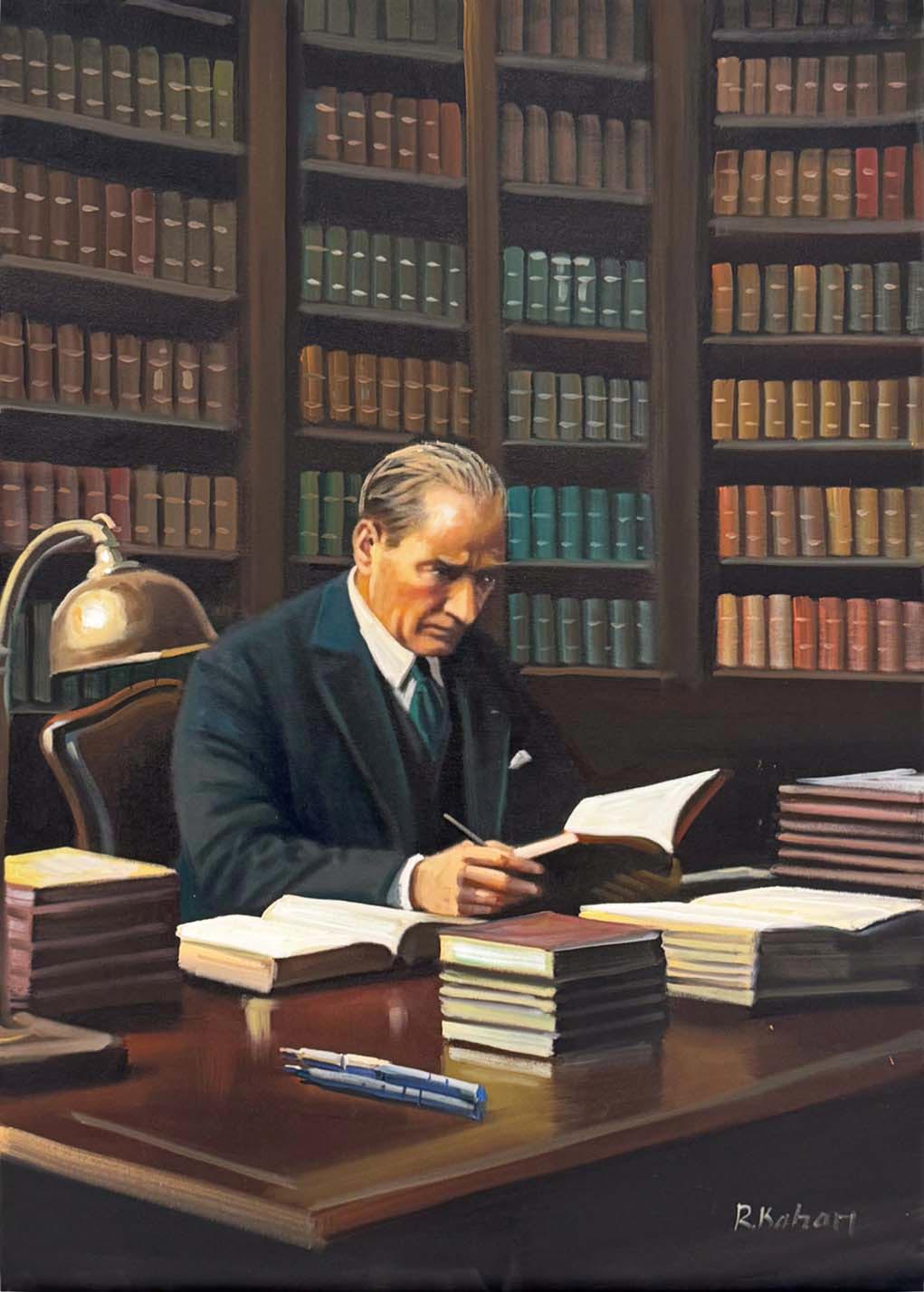 Mustafa Kemal Fikirleri Yağlı Boya Tablosu Simurg Sanatevi