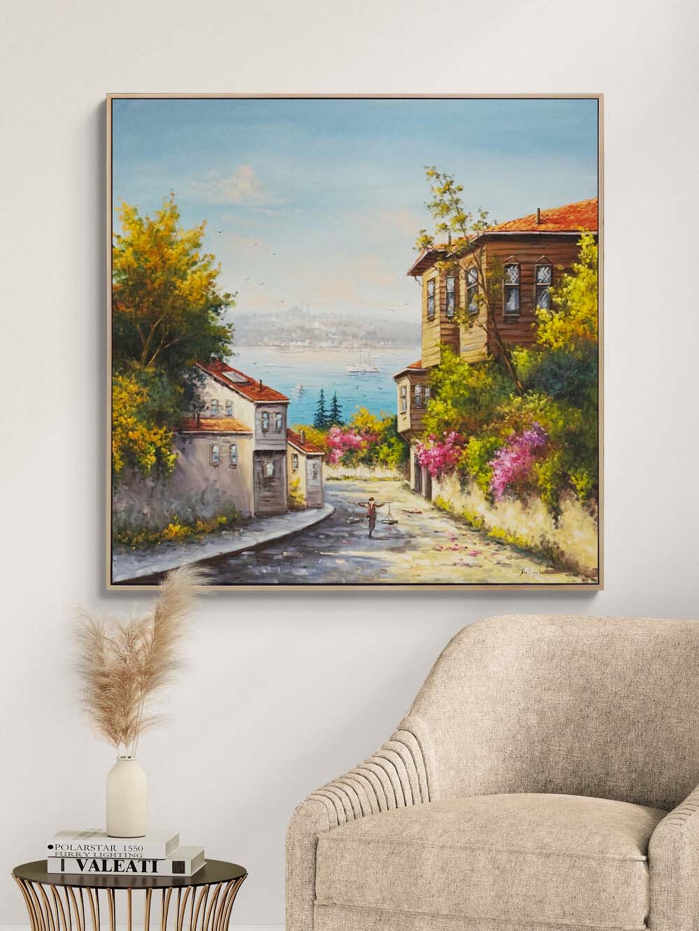 Eski Bir İstanbul Sabahı Yağlı Boya Tablosu Simurg Sanatevi