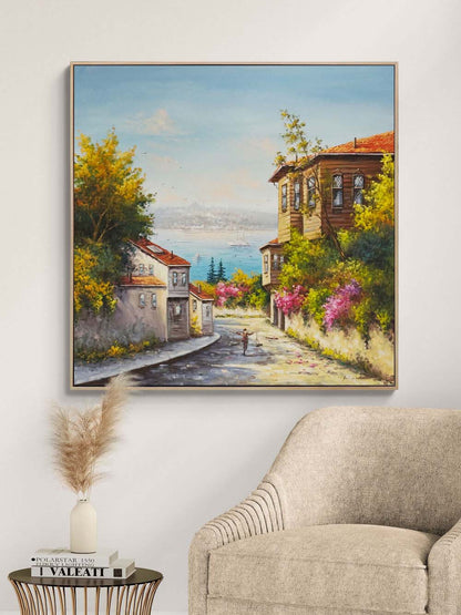 Eski Bir İstanbul Sabahı Yağlı Boya Tablosu Simurg Sanatevi