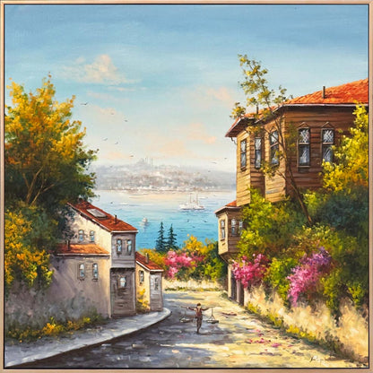 Eski Bir İstanbul Sabahı Yağlı Boya Tablosu Simurg Sanatevi