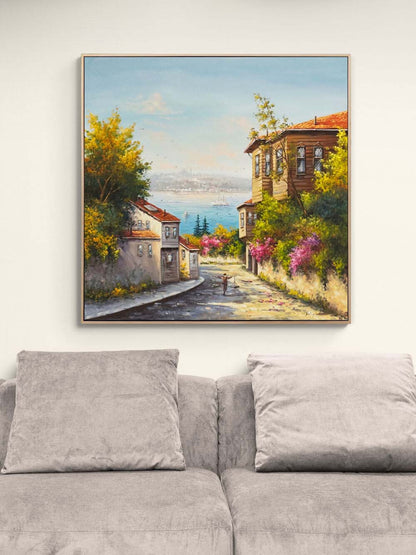 Eski Bir İstanbul Sabahı Yağlı Boya Tablosu Simurg Sanatevi