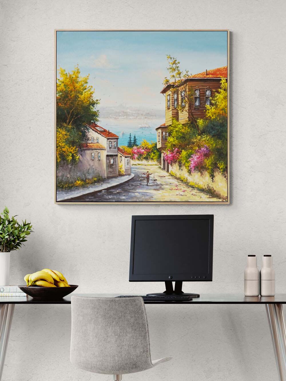 Eski Bir İstanbul Sabahı Yağlı Boya Tablosu Simurg Sanatevi