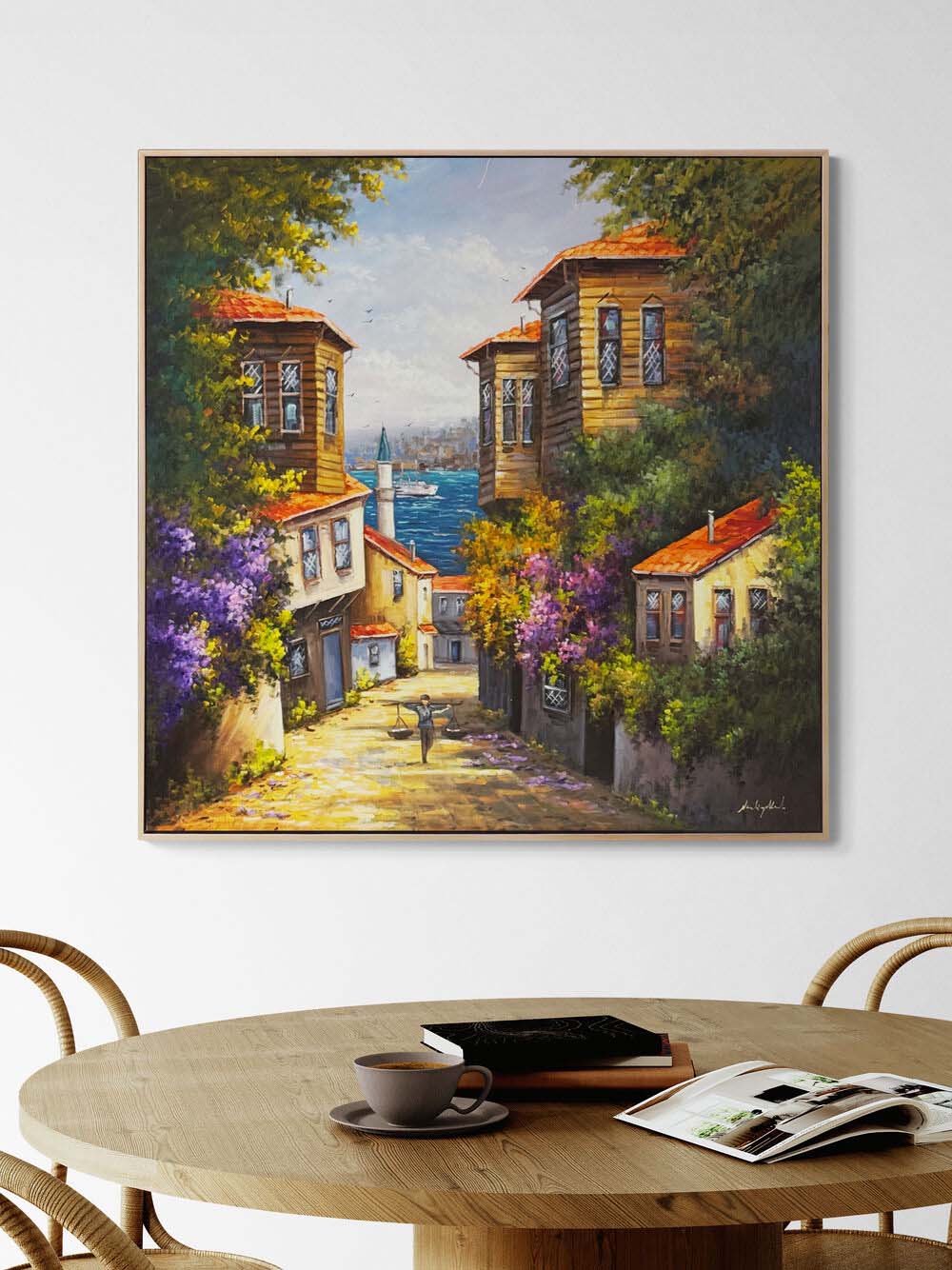 Cumbalı Sokakta Zaman Yağlı Boya Tablosu Simurg Sanatevi